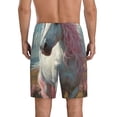 thumbnail image 5 of Salouo Flower White Horse (2) Pattern Men's Sleep Pajama Shorts,Pajama Bottoms Elastic Waistband Sleep Pajama Short PJ Shorts for Men -3X-Large, 5 of 6