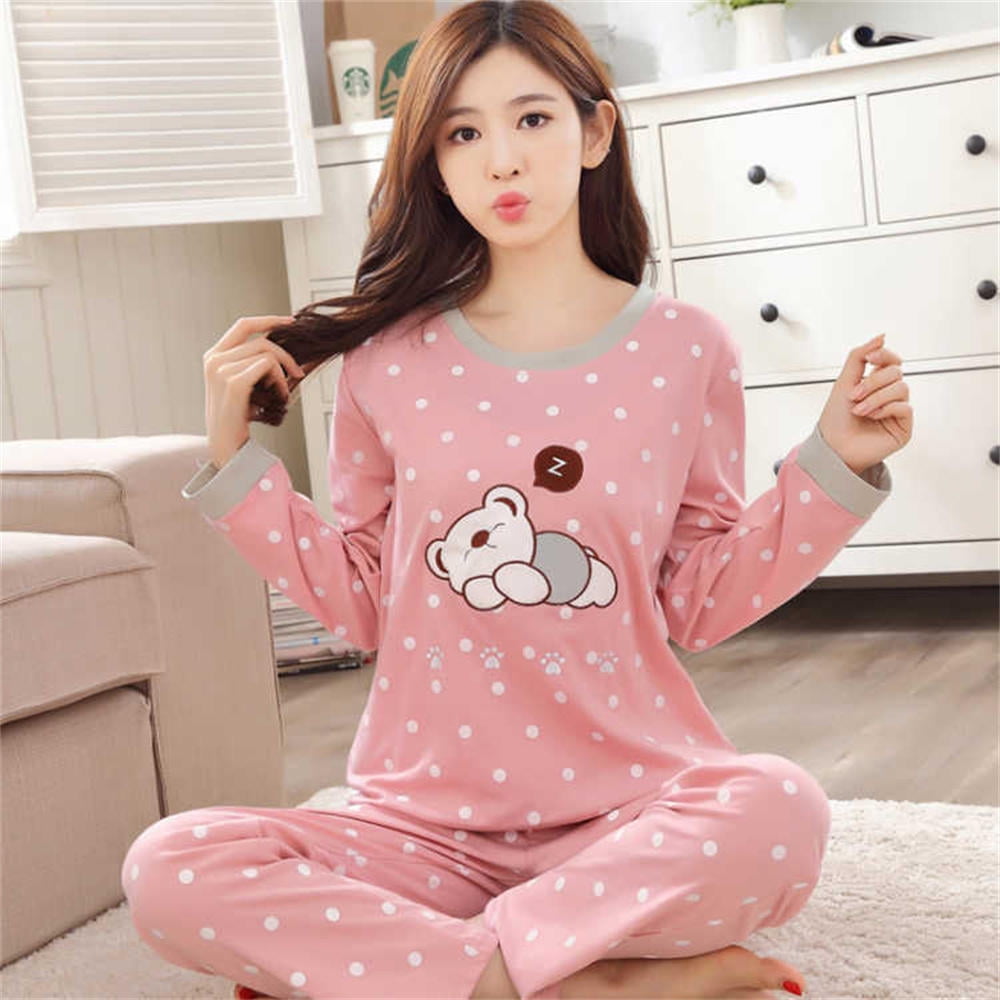 YUANOU Ladies Womens Pyjamas pj Set Nightwear Lounge Wear pajamas pyjama Top Trousers Long sleeves heart stripes XL Walmart