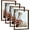 Brown, variant on 4 Pack 8x10 Picture Frame, Double Glass Rustic Floating Picture Frames Display up to 10 x 12 photos for Desktop or Wall Hanging, Brown