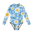 thumbnail image 5 of Cethrio Girls' One Piece Swimwear, Long Sleeve Beach Surfing Summer Kids Bathing Suit Multicolor Size 2-3T, 5 of 6