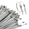 thumbnail image 1 of Cintas de sujeción de acero inoxidable 304 - 100 piezas - Autobloqueantes, resistentes a la corrosión y altas temperaturas - Ideal para uso marino, eléctrico e industrial - Varios tamaños disponibles, 1 of 7