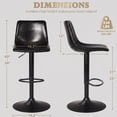 thumbnail image 7 of Waleaf Swivel Bar Stools Set of 2, Modern Adjustable Height Counter Stools with PU Leather Upholstery, Comfortable Back Support Kitchen Chairs,Black, 7 of 7