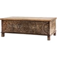 thumbnail image 1 of Mod-Arte Anglo Modern Solid Hard Wood Hand Carved Trunk in Walnut, 1 of 5