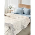 thumbnail image 4 of Dandelion Retro Leaves King Size Flat Sheet, Wrinkleproof & Fadeproof Cooling Flat Bed Sheet Only, Farmhouse Botanical Watercolor Breathable Soft Bedding Top Sheets 105 x 98 Inches, 4 of 8