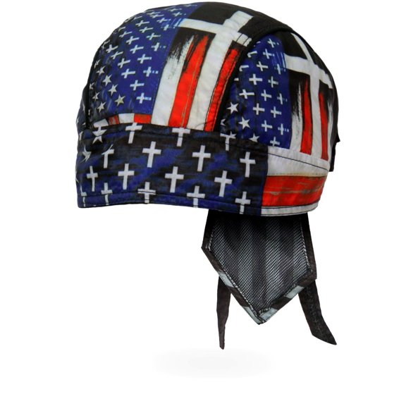 Hot Leathers HWH1120 Flag Cross Headwrap One Size