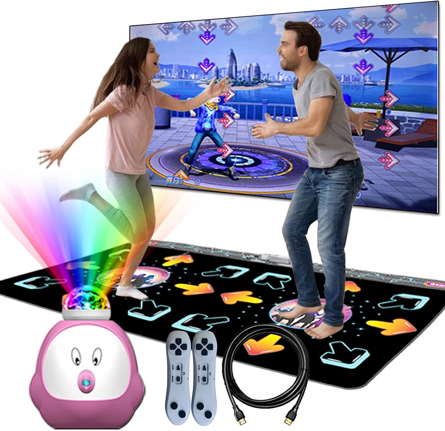 Yodudm Double Dance Mat for Kid & Adult, Musical Electronic Dance Step