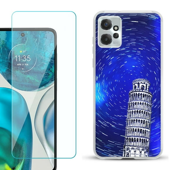 OneToughShield ® for Motorola Moto G Power 5G 2023 Shockproof Fashion Phone Case, with Tempered Glass Screen Protector - Tower of Pisa