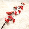 thumbnail image 2 of HINTRMENT Artificial Flower Branches Faux Plants Indoor 2Pcs Simulated Plum Blossom Red White Fabric Plastic 60cm, 2 of 8