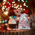 thumbnail image 4 of LSLJS Christmas Drawstring Candy Bag - 6.3"x9.4" White Floral Merry Christmas Santa Plastic Drawstring Bags Goodies Snack Cookies Wrapping Bags Christmas Gifts Bags for Wedding Party Supplies, 4 of 7
