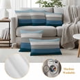 thumbnail image 6 of Blue Ombre Wooden Outdoor Waterproof Pillow Covers, Farmhouse Retro Wood Gradient Decorative Rectangle Throw Pillowcase Sofa Cushion Sham for Patio/Couch/Chair, 20"x12" 2 Pack, 6 of 8