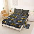 thumbnail image 2 of Manfei Cute Cars Bed Sheets,Boys Friendly Theme Full Size Sheets,Yellow,4 Pieces,1 Flat Sheet, 1 Fitted Sheet and 2 Pillowcases, 2 of 6