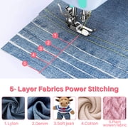 BCOOSS Sewing Machine for Beginner Multi-Functional Portable Machine with 12 Built-in Stitches,Pink