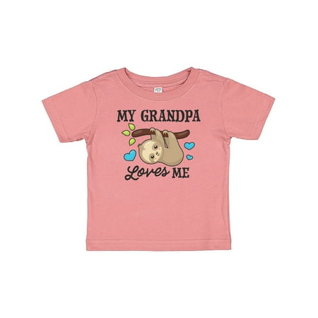 

Inktastic My Grandpa Loves Me with Sloth and Hearts Gift Baby Boy or Baby Girl T-Shirt