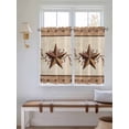 thumbnail image 2 of Farmhouse Texas Star Brown Bathroom Window Curtain, Berry Vintage Wooden Light Filtering Coffee Kitchen Curtains, Bedroom Living Room Curtains 2 Panel 84"x54", 2 of 6