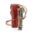 thumbnail image 2 of 17" Brass Telescope with Brown Leather Case | Nautical Pirate Antique Replica Vintage Crafts Dollond London 1920 Handheld Spyglass with Safety Cover | Kids' Telescopes, Toys & Gifts, 2 of 5
