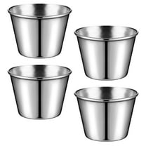 LEXSOMEO 4Pcs Salad Dressing Sauce Cups Small Condiment Cups Stainless Steel Dipping Sauce Cups Containers