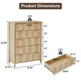 thumbnail image 4 of Weselon 5 Drawer Fluted Dresser for Bedroom, Modern Closet Chest of Drawers with Waveform Panel, Wood Storage Dresser Organizer, Oak, 4 of 9