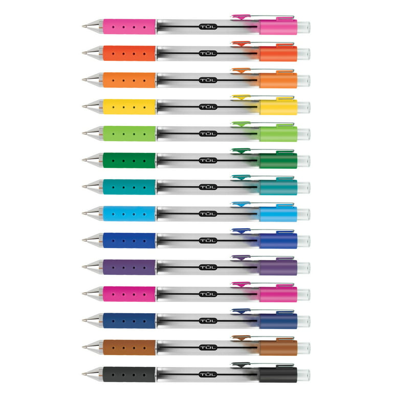  TUL Retractable Gel Pens, Needle Point, 0.5 mm, Gray Barrel,  Assorted Bright Ink Colors, Pack Of 8 : Office Products