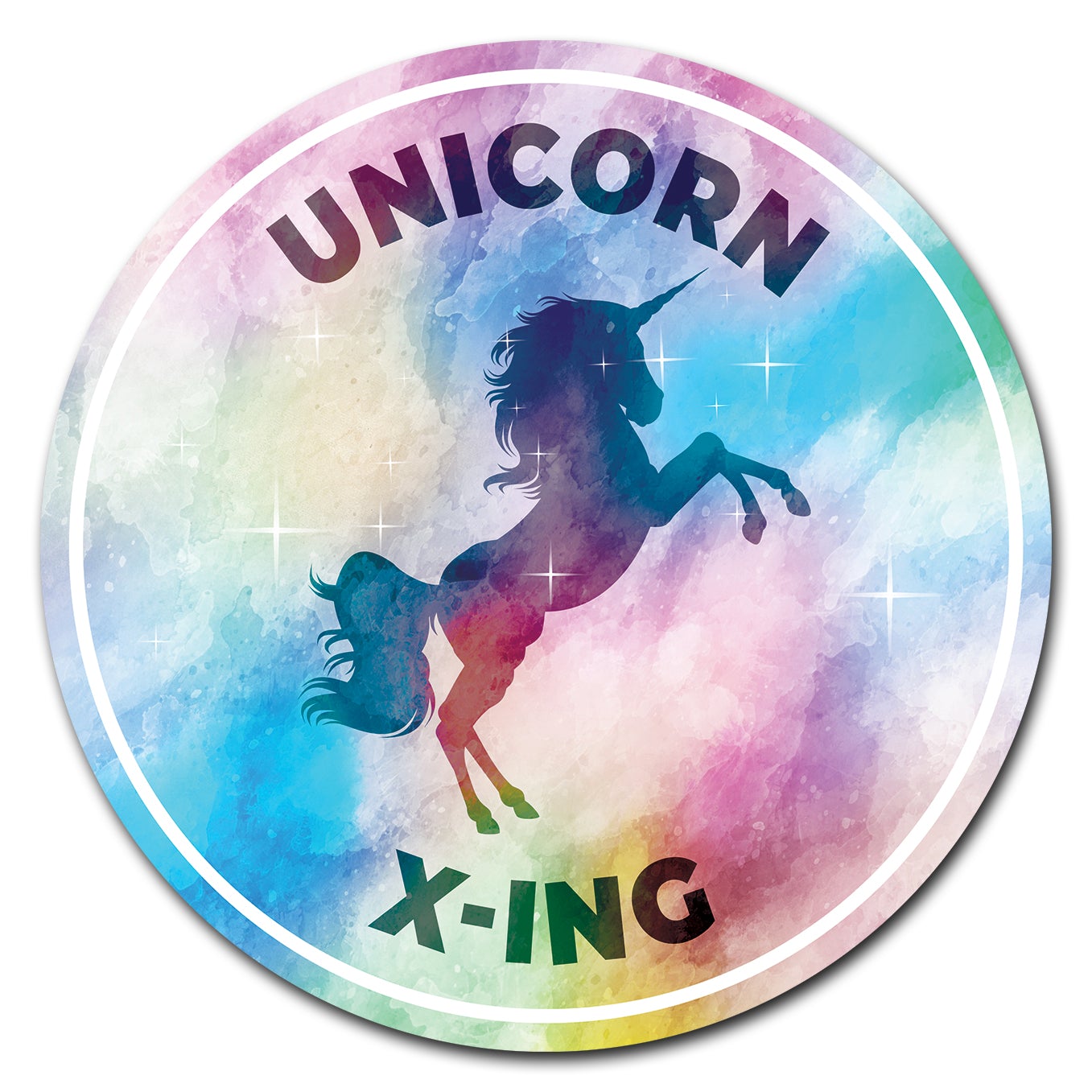 SignMission Unicorn Xing Circle Rigid Plastic Sign