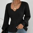 thumbnail image 2 of IROINNID Womens Sweater V-Neck Pullover Sweater Solid Color Comfy Mid-Length Long Sleeve Sweater, 2 of 9