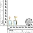 thumbnail image 3 of Gem Stone King 18K Yellow Gold Plated Silver Sky Blue Topaz Dangle Earrings for Women (19.30 Cttw, Gemstone November Birthstone, Emerald Cut 14X10MM), 3 of 4