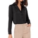thumbnail image 1 of CAMISA LEOTARDO DE BOTÓN INSPIRADA EN CHIC PARA MUJER, BLUSA DE SATÉN DE MANGA LARGA CON SOLAPA DE MUESCA PARA TRABAJO TALLA S NEGRO, 1 of 6