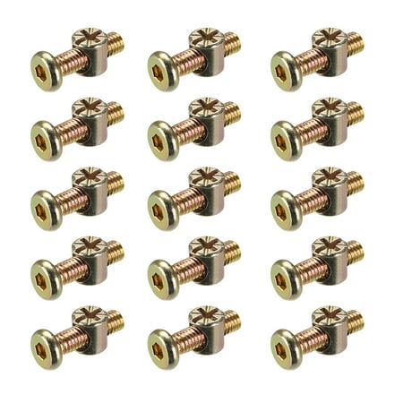 

M6 x 20mm Furniture Bolts Nut Set Hex Socket Screw with Barrel Nuts Phillips-Slotted Zinc Plated 20Sets