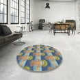 thumbnail image 4 of Ahgly Company Machine Washable Indoor Square Transitional Carbon Gray Area Rugs, 6' Square, 4 of 7