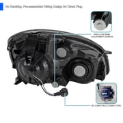 Spec-D Tuning Jdm Black Clear Headlights W/ Amber Reflector Compatible with 2002-2004 Nissan Altima L+R Pair Head Light Lamp Assembly