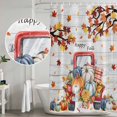 thumbnail image 5 of Fall Pumpkin Shower Curtain, Waterproof Shower Curtains for Bathroom, Thanksgiving Truck Leaf Gray Wood Grain Washable Fabric Bathtub Curtain Set Bath Decor with 12 Hooks Extra Long 72"x96", 5 of 8