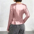 thumbnail image 4 of Ailaofu Women's Metallic T-Shirt Round Neck Long Sleeves Shining Disco Tee Top, 4 of 7