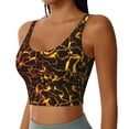 thumbnail image 2 of Daiia Orange Lightning Printed Women's Sports Bra, Breathable Activewear Bra with U-Back Design and Removable Pads, Comfortable and Supportive for Yoga, Workout-Small, 2 of 8