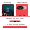 thumbnail image 2 of Compatible with Google Pixel 9 Case with Ring Kickstand Green, Google Pixel 9 Phone Case Silicone Liquid with Soft Microfiber Lining Slim Shockproof Protective Cover (Red), 2 of 14