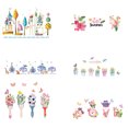 thumbnail image 3 of Pegatinas de pared de flores de animales de dibujos animados de PVC a prueba de agua pegatinas de pared de dormitorio cafetería decoración papel tapiz chica habitación calcomanía Jumpingount HA6595-00B, 3 of 6