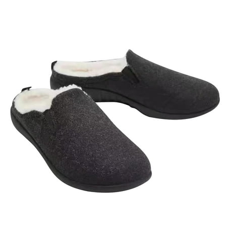 

YOTAMI Womens Sandals Winter Plush Cotton Slippers Female Plus Size Couple Sandals Plus Velvet Keep-warm Cotton Shoes Black