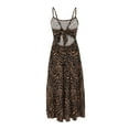 thumbnail image 5 of Odeerbi Mommy and Me Dresses,Matching Outfits,Parent-child Summer Leopard Print Beach Sleeveless Dress Mother-daughter Suit Mom,Brown, 5 of 9