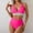 A_ Hot Pink, variant on Womens Bathing Suits Sexy Cheeky Two Piece Triangle Bikini Swimwear Push Up High Waisted Swimsuit Summer Clothes Black M