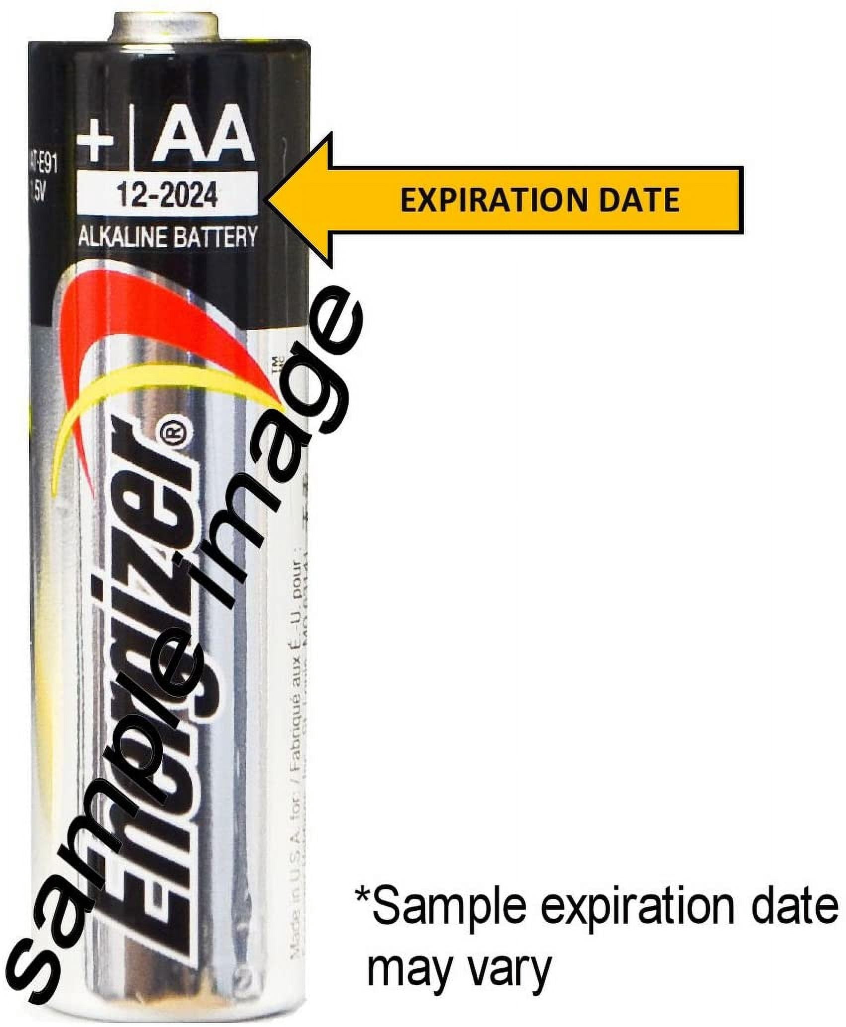 Energizer AA Max Alkaline E91 Batteries Made in USA - Expiration 12/2024 or Later - 100 Count