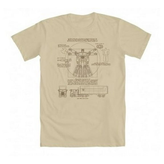 Transformers Optimus Prime As Vitruvian Adult Cream T-Shirt