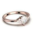 thumbnail image 2 of Dazzling Minimalist 1.25 Carat Pear Cut Affordable Ring, Diamond Moissanite Engagement Ring, Unique Wedding Ring in 925 Sterling Silver With 18k Rose Gold Plating, Gift For Her, 2 of 3