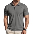 thumbnail image 3 of Hearthz Cotton Polo Shirts for Men Moisture Wicking Men's Shirts Short Sleeve Casual Summer Shirt Soft Breathable Mens Golf Polo Shirts Gray S, 3 of 6