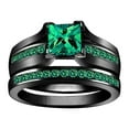 thumbnail image 1 of XWSHYW Anillos Anillo de Bodas de Compromiso Del Día de San Valentín Anillo de Pareja de Circón Blanco, 1 of 2