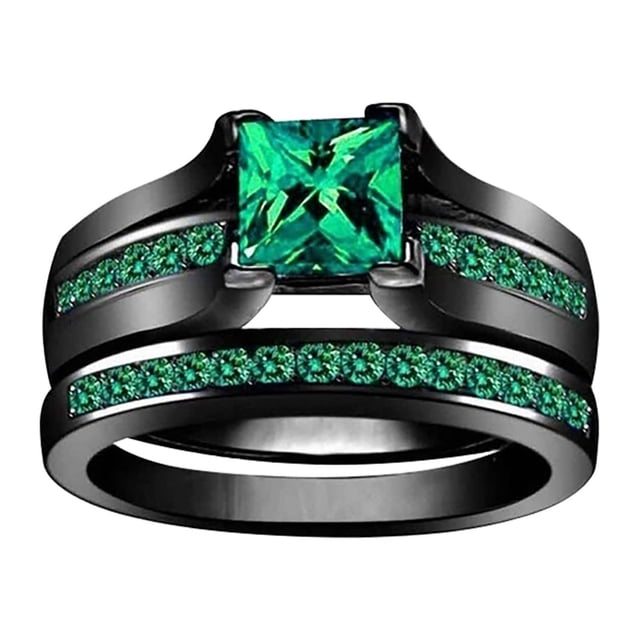 Xihbxyly Anillo de Compromiso de San Valentín con Circonita Blanca para Pareja