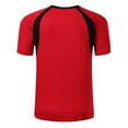 thumbnail image 2 of Fldy Kids Boys Football Soccer Jerseys Shirt Short Sleeve Dry Fit T-Shirt Running Workout Shirts Red L, 2 of 4