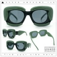 thumbnail image 2 of Womens Thick Plastic Bubble Balloon Frame Rectangle Funky Sunglasses Green - Black, 2 of 8