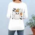 thumbnail image 4 of Enjoytime Womens Shirts Halloween Ghost Graphic Crew Neck 3/4 Sleeve Tshirt Fall Party Cute Plus Size Tops, 4 of 6
