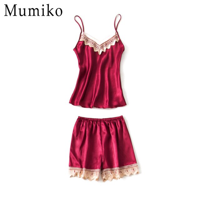 Nuevo 4 traje Sra. Pijamas de seda sexy Ropa de ocio Camisón Mujer Bud Pijamas de seda Trajes Primavera y verano xuanjing unisex