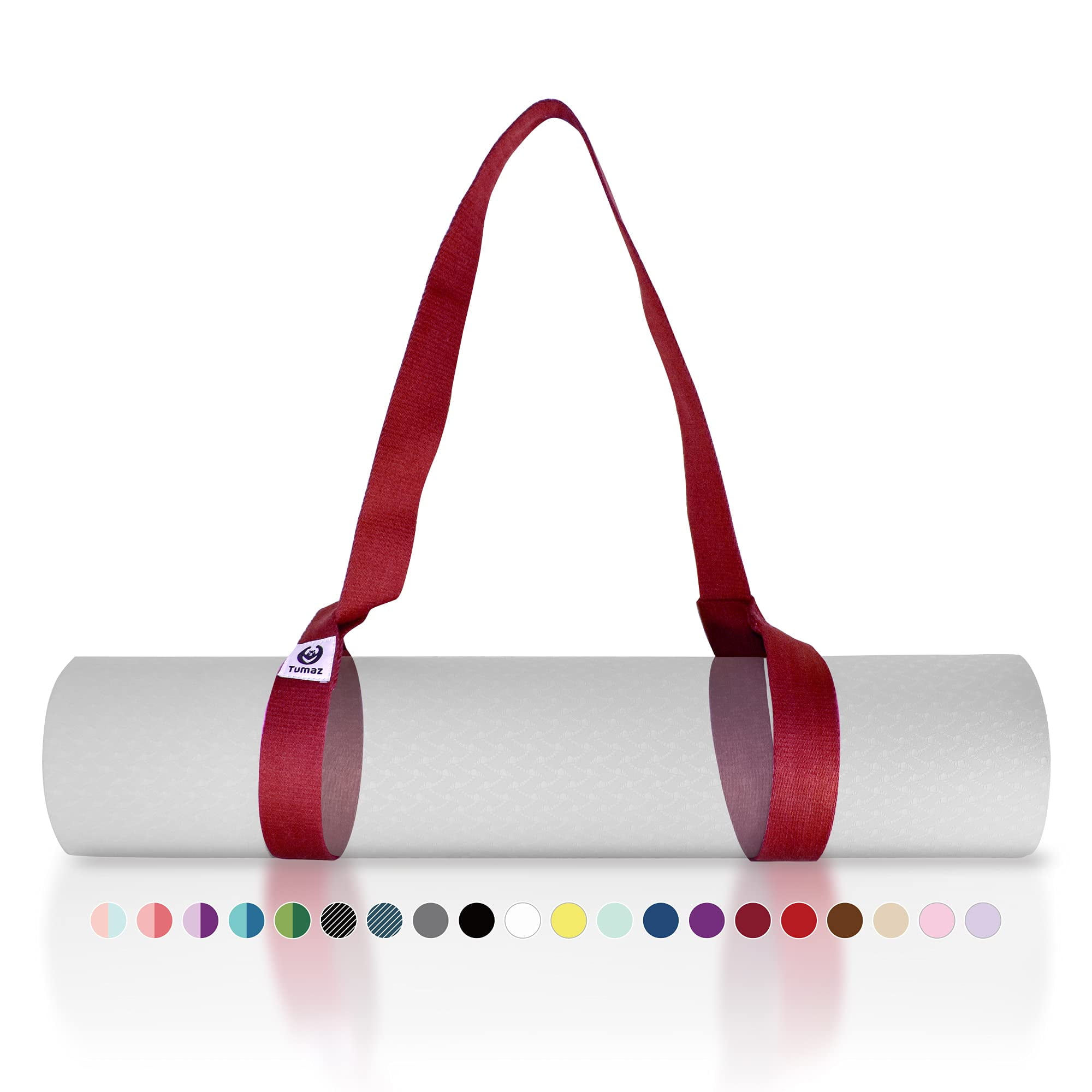 Tumaz Yoga Mat Strap [Mat Not Included] (15+ Colors, 2 Sizes Options) With Extra Thick, Durable And Comfy Delicate Texture | The Must-Have Multi-Purpose Strap/Carrier For Your Yoga Mat, Exercise Mat