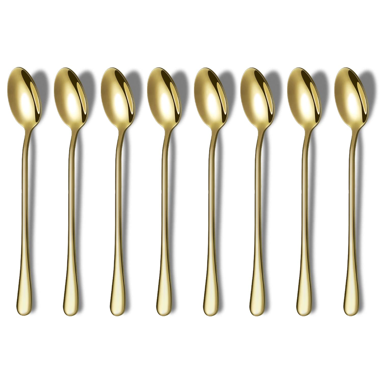 Gold Long Handle Spoon, Coffee Stirrers, Premium Stainless Steel Coffee Spoons, Ice Tea Spoons