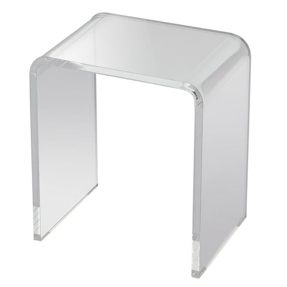 KFFKFF Acrylic Side Table, Transparent Small Side Table, Acrylic End Table Clear Nightstand and Stool for Home/Office/Living Room/Apartment/Bedroom (1 PC)